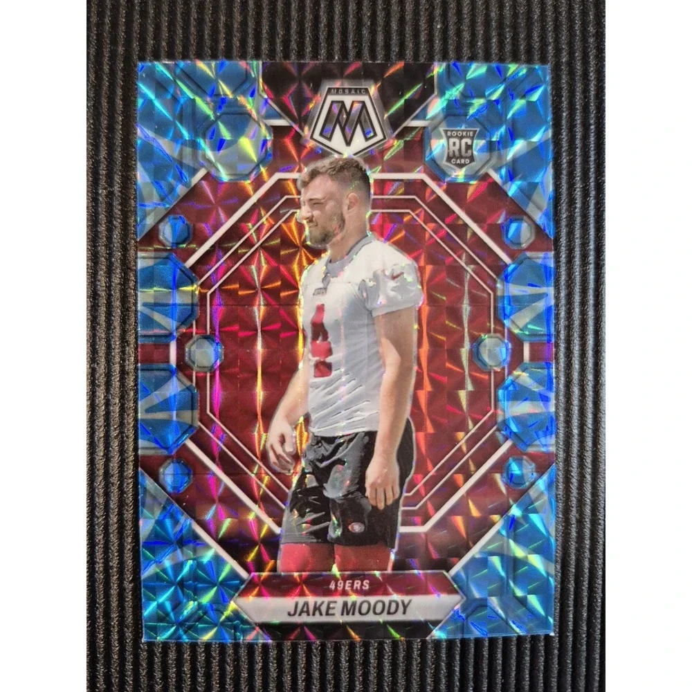 2023 Panini Mosaic Rookies Jake Moody #326 Reactive Blue Mosaic (RC) 49ers